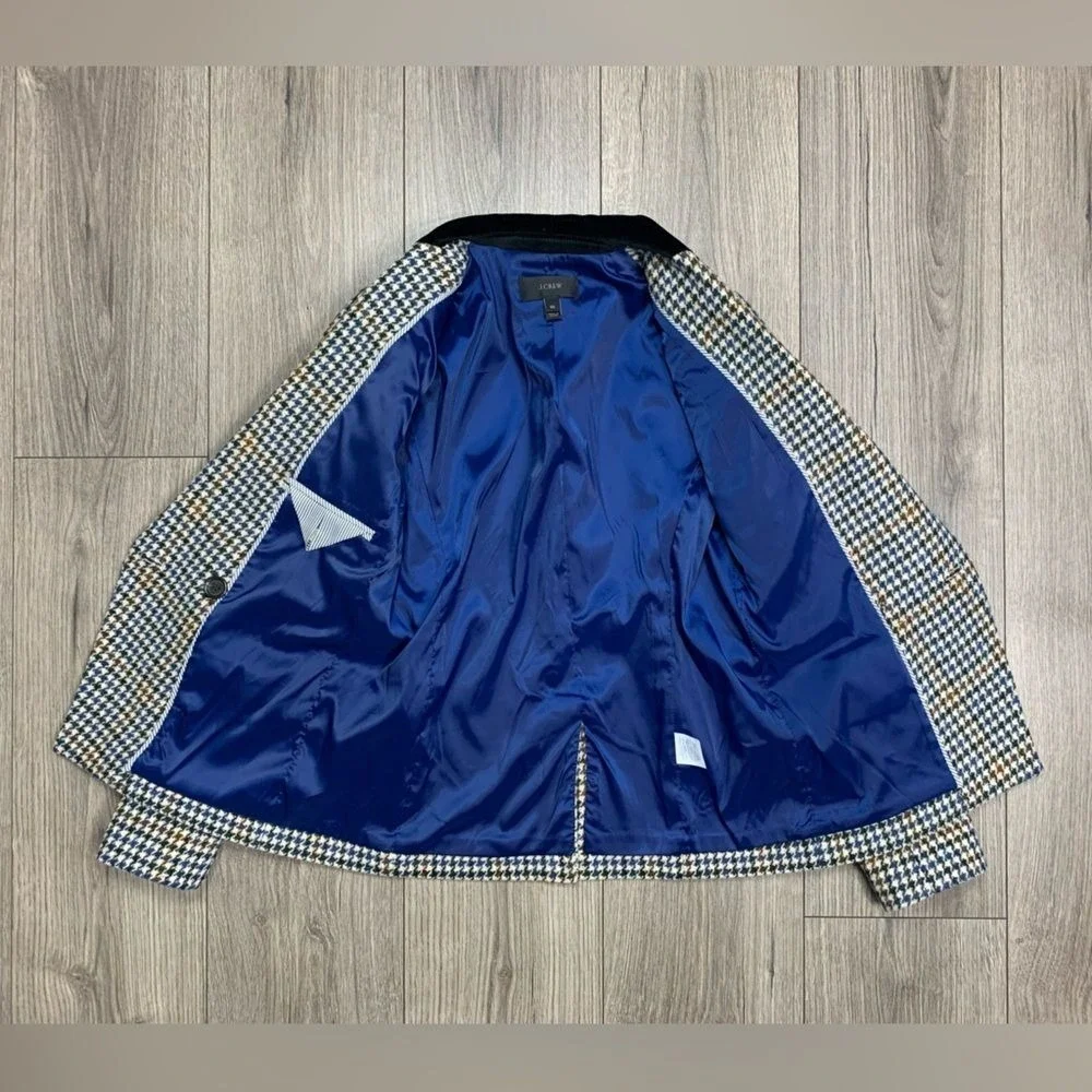 NEW‎ J.CREW WOOL DOVER BLAZER IN HOUNDSTOOTH Sz 00 NWOT